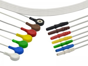 Agbohunsile Holter ECG Cables pẹlu Leadwires